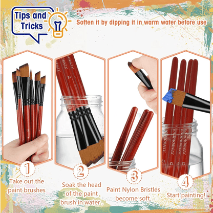 Professional Paint Brush Set For Acrylic Oil Watercolour  Art Projects 3
