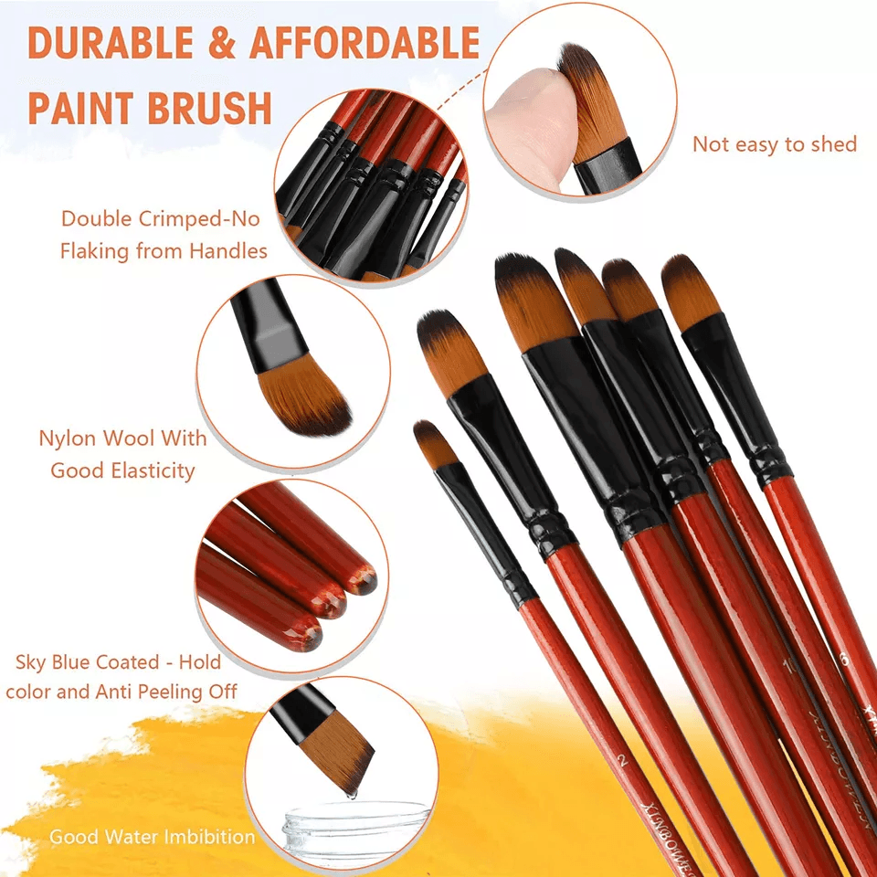 Professional Paint Brush Set For Acrylic Oil Watercolour  Art Projects 1