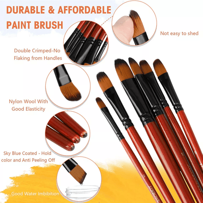 Professional Paint Brush Set For Acrylic Oil Watercolour  Art Projects 1