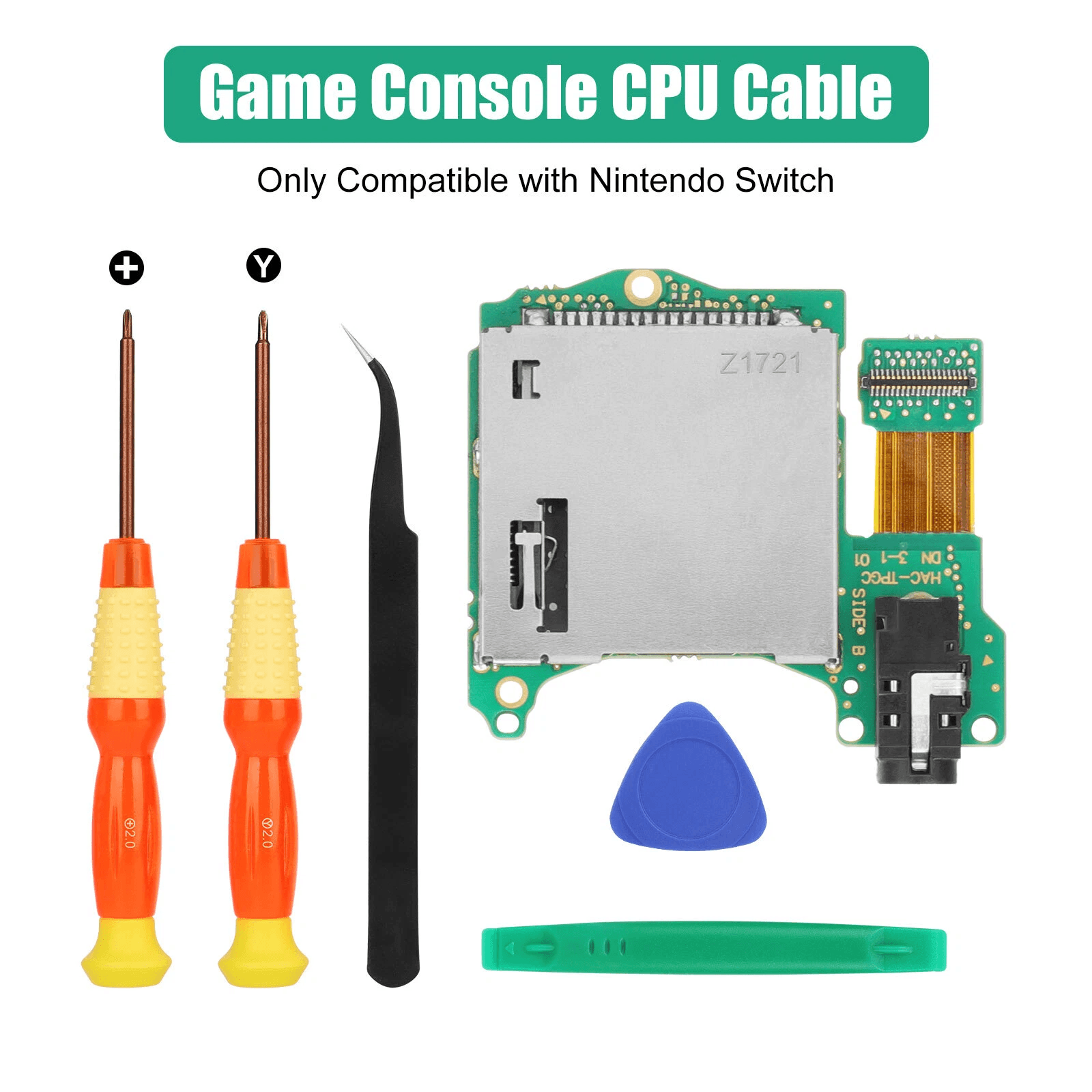 Replacement Game Card Cartridge Reader Slot Repair Tool Kit For Nintendo Switch Headphone Jack Prec 1