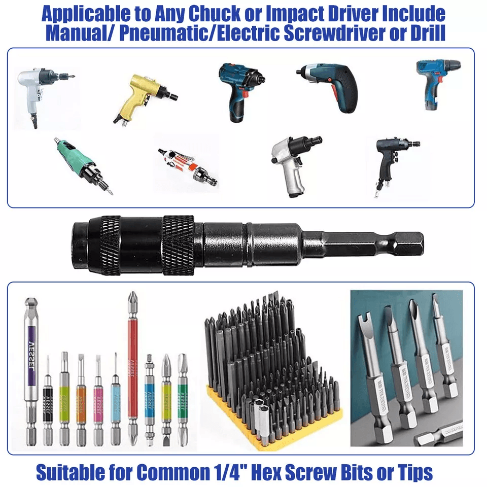 Magnetic Swivel Bit Tip Holder Shank Impact Pivoting Drill Accessory Hex QuickChange Adapter For Co 5