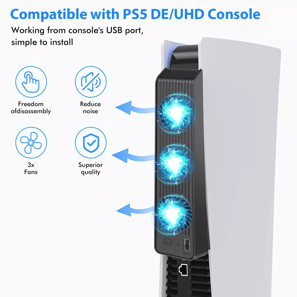 External Cooling Fan Cooler For PS5 Console USB Powered Game Accessories For PlayStation 1