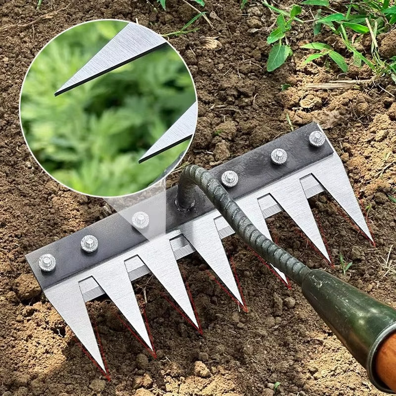 Artifact Farm Tool, Sturdy Iron Gardening Hoe, Weeding Rake & Soil Nail for Efficient Soil Loosening