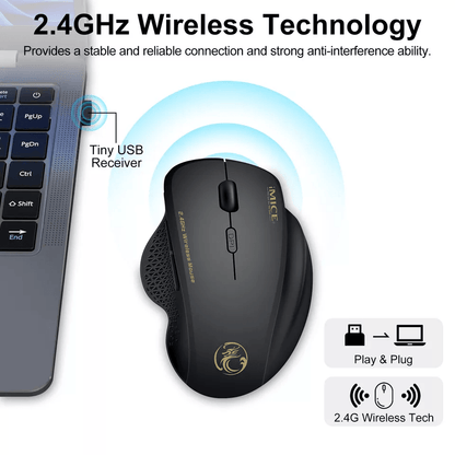 Wireless Optical Mice PC Gaming Mouse With Buttons  USB Receiver Silent Ergonomic Design For Laptop 3