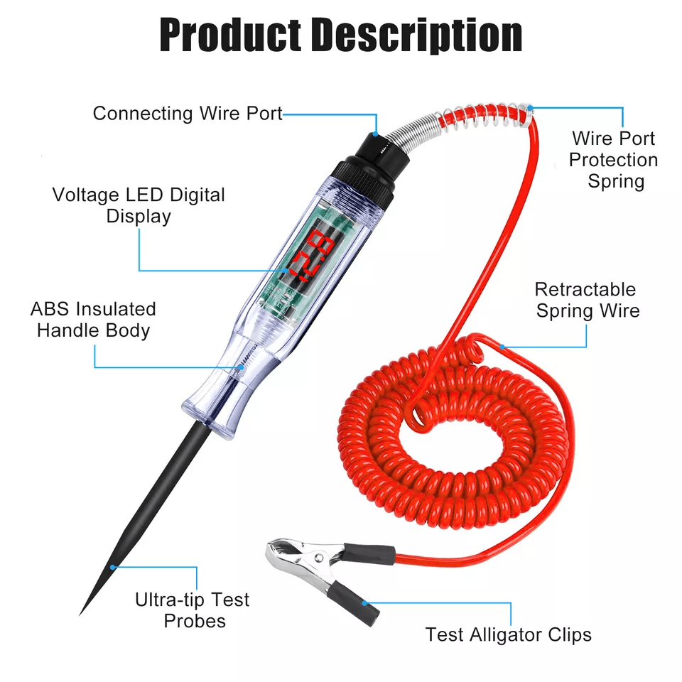 Automotive Digital Voltage Tester Circuit Light For Car  Truck Electrical Diagnostics 1