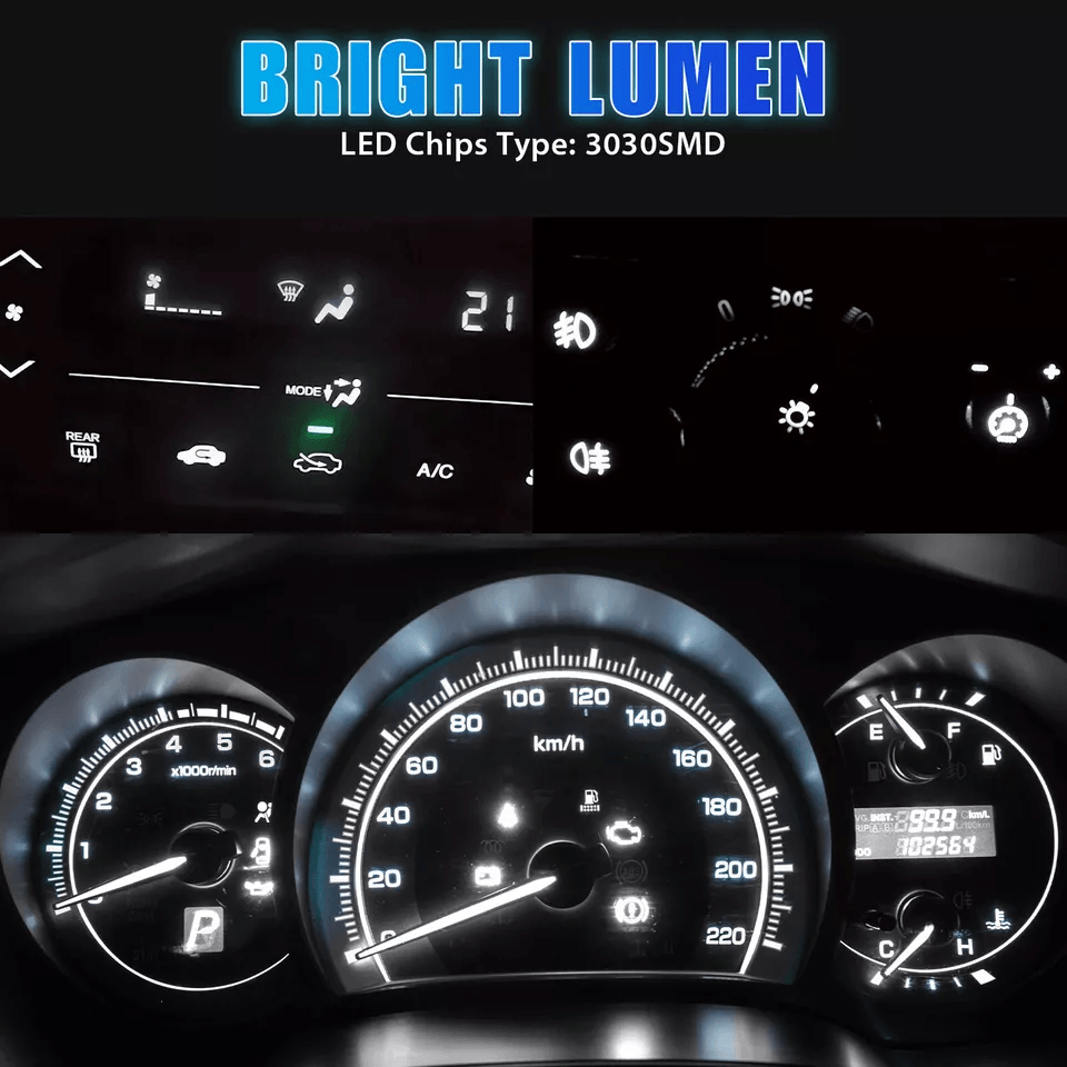 White SMD LED Instrument Panel Dash  Gauge Light Bulbs Set With Sockets Cluster Bulbs For Car Inter 2