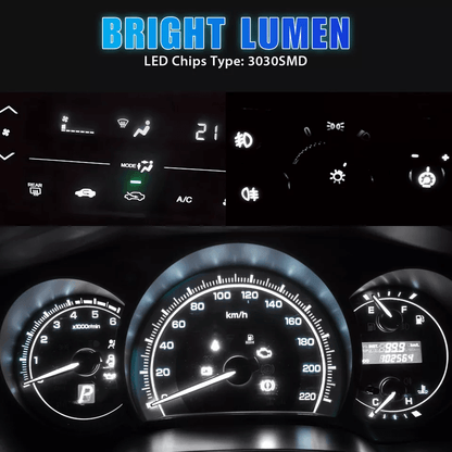 White SMD LED Instrument Panel Dash  Gauge Light Bulbs Set With Sockets Cluster Bulbs For Car Inter 2