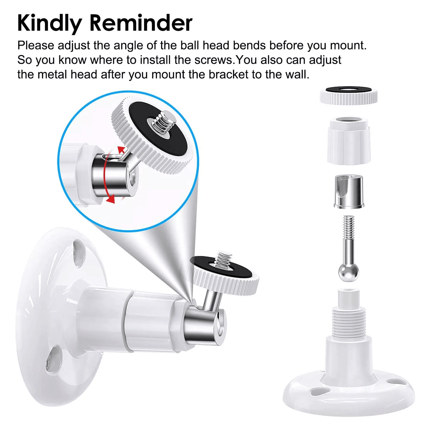 14pcs Adjustable Security Wall Mount Holder For Camera OutdoorIndoor Cam Universal Bracket For Cam  2