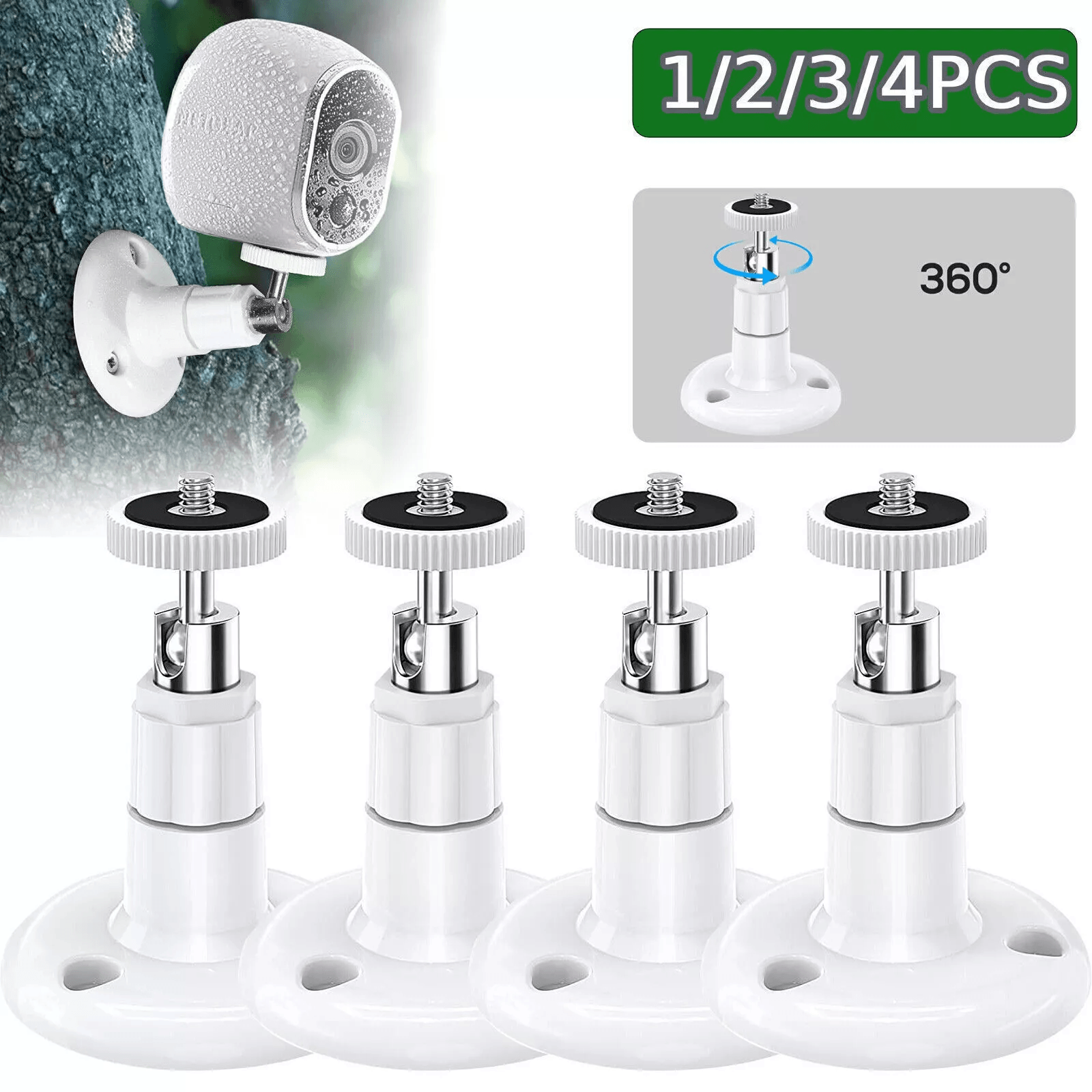 1-4pcs Adjustable Security Wall Mount Holder for Camera Outdoor/Indoor Cam Universal Bracket for Cam, CCTV, Baby Monitor