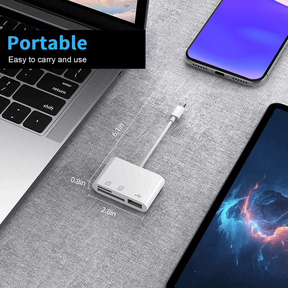 USB C To SD Card Reader Hub Converter Micro SD Adapter For Fast Data Transfer 1