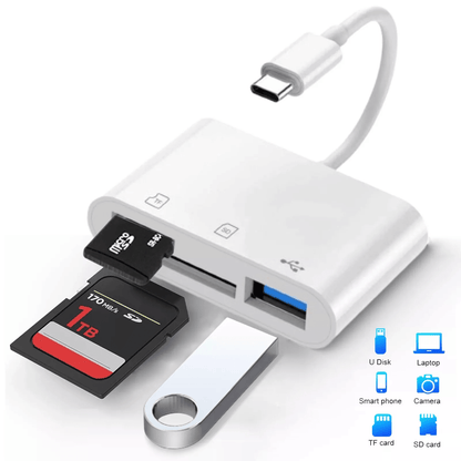USB C to SD Card Reader, Hub Converter, Micro SD Adapter for Fast Data Transfer