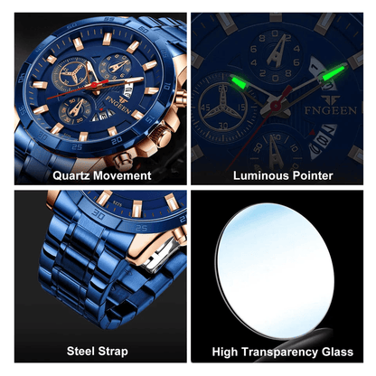 Waterproof Men Watch Stainless Steel Quartz Classic Business Luminous Wristwatch Water Resistant Dr 3