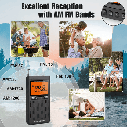 AM FM Weather Band Radio Emergency Pocket AutoSearch Receiver With LCD Display 2