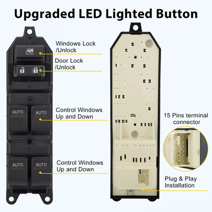 LED Power Window Switch Driver Side Fit For Toyota Tundra Auto Up Down Function Durable ABS OEM Rep 4