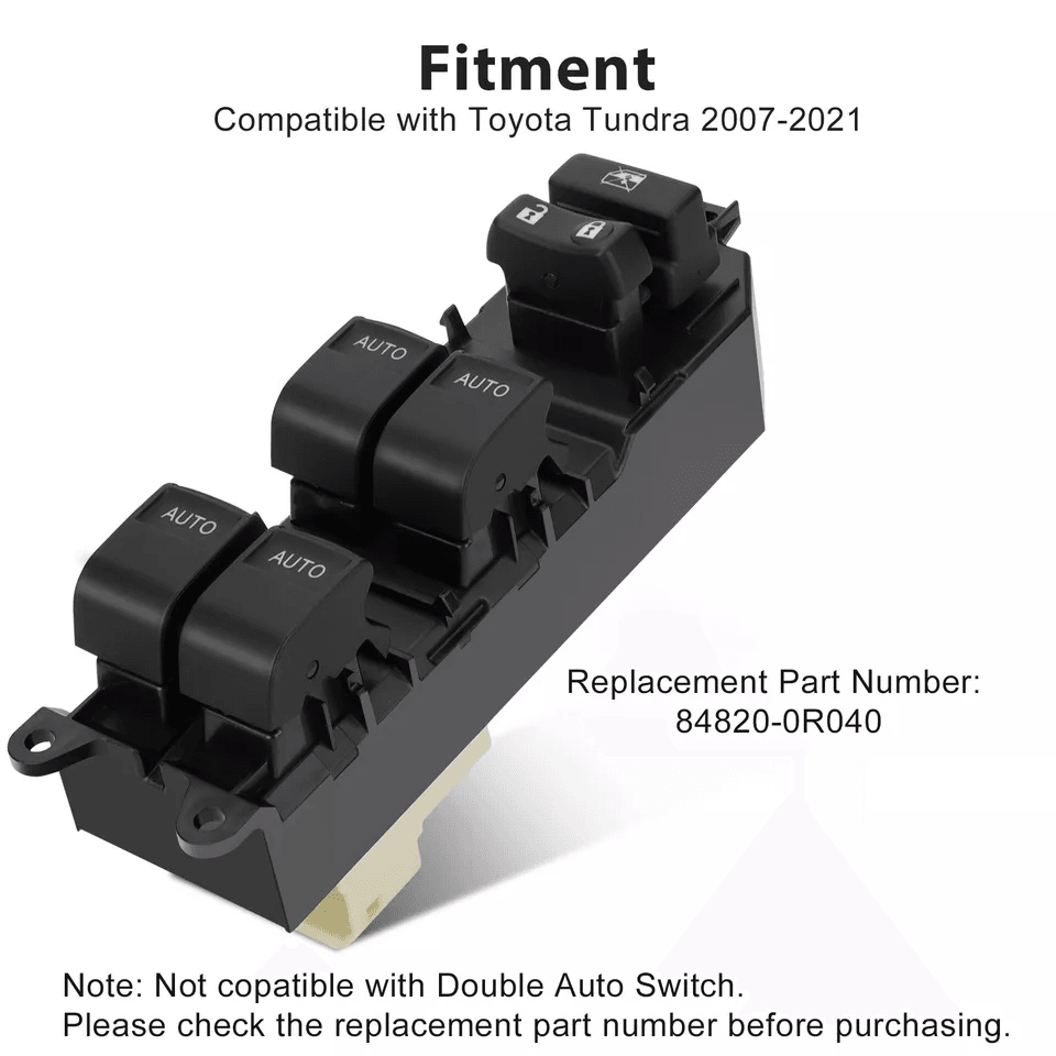 LED Power Window Switch Driver Side Fit For Toyota Tundra Auto Up Down Function Durable ABS OEM Rep 3