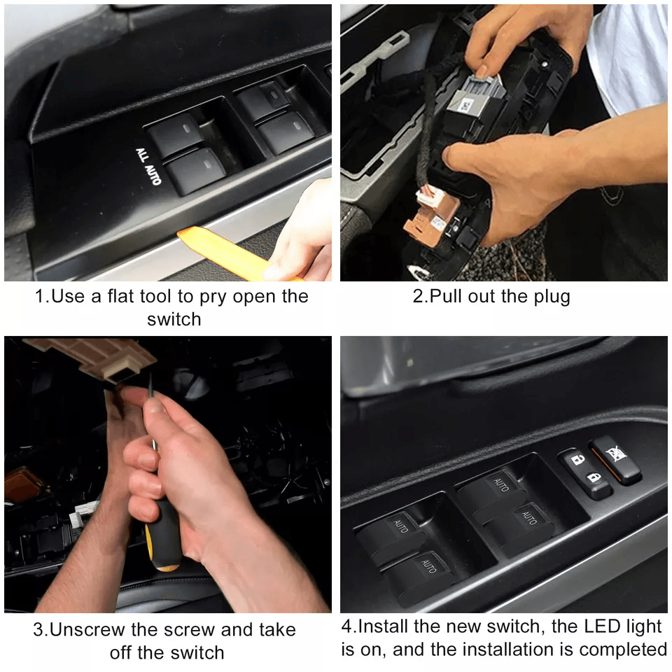 LED Power Window Switch Driver Side Fit For Toyota Tundra Auto Up Down Function Durable ABS OEM Rep 1