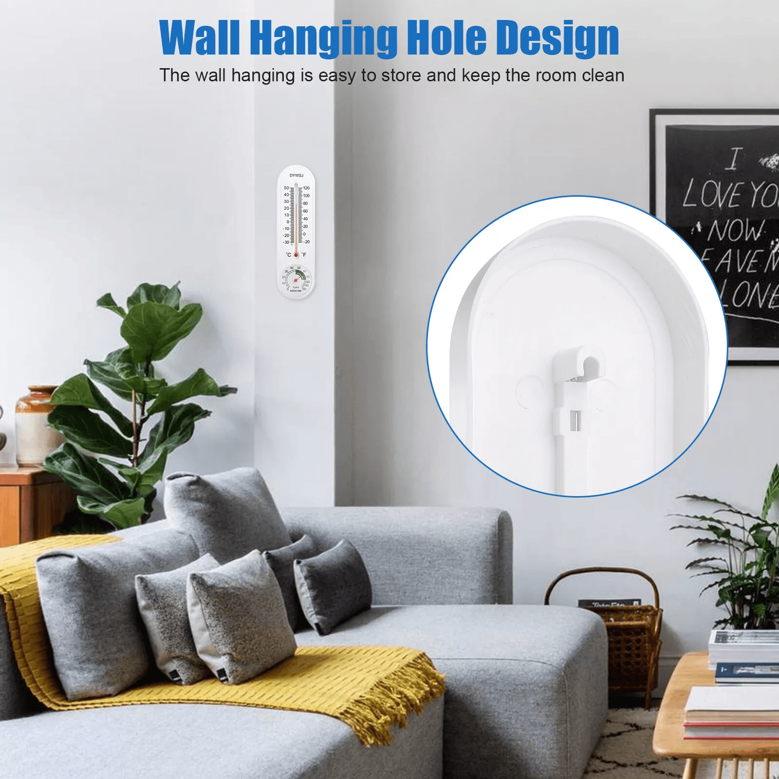 3Pcs Wall Thermometer Indoor Outdoor Yard Garden Greenhouse Home Humidity Meter 4
