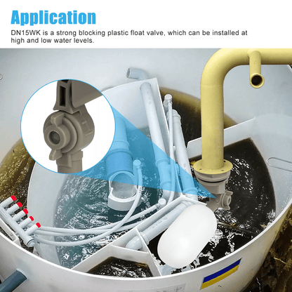 4x Water Float Valve Adjustable Arm 12 Automatic Fill Stop  Plastic Water Filter Float Valve For Ta 1