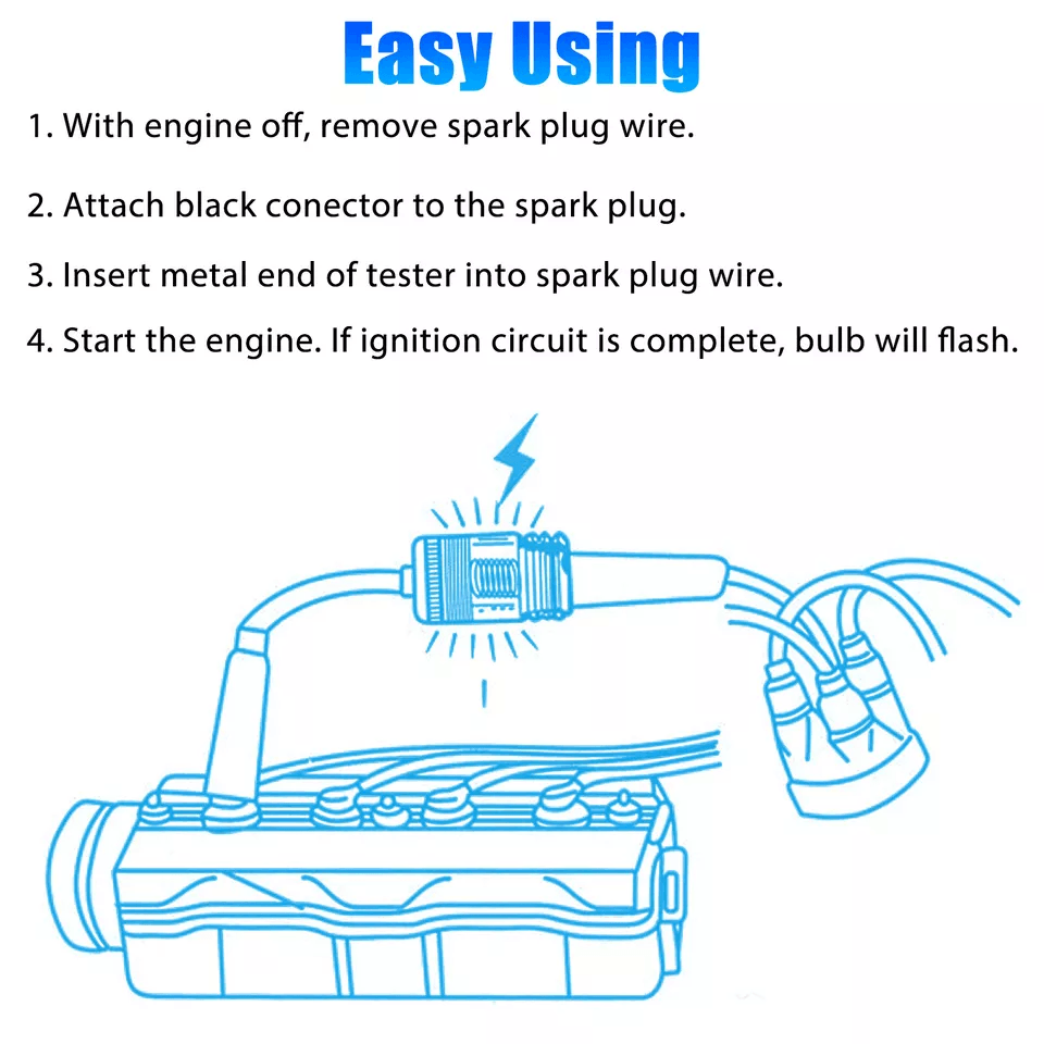 Universal Spark Plug Tester Ignition System Coil Engine Diagnostic Tool For 2  4Stroke Engines 4