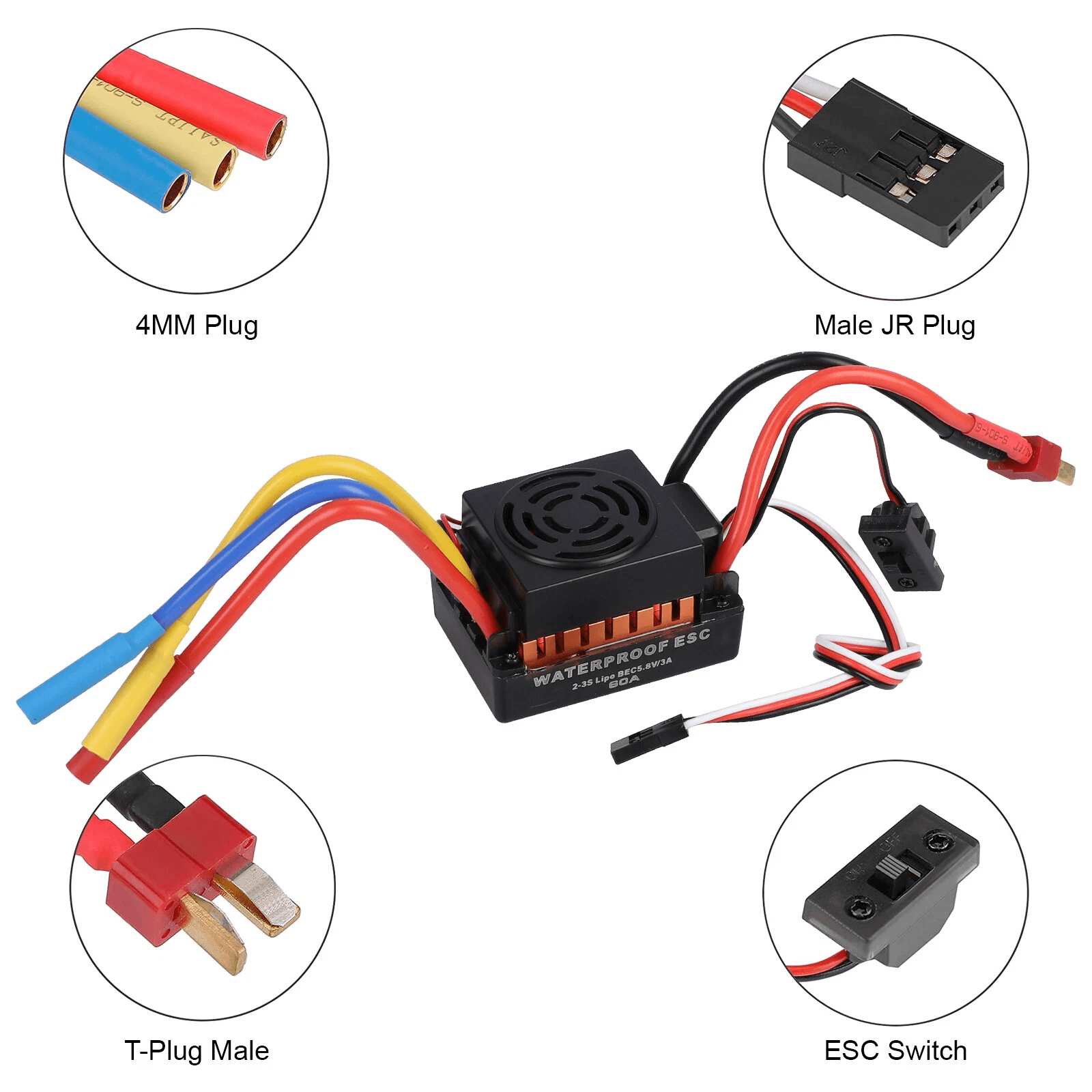 Brushless Motor Waterproof 3650 4300KV Upgrade With 60A ESC Combo For RC Car Truck High Torque Heat 2