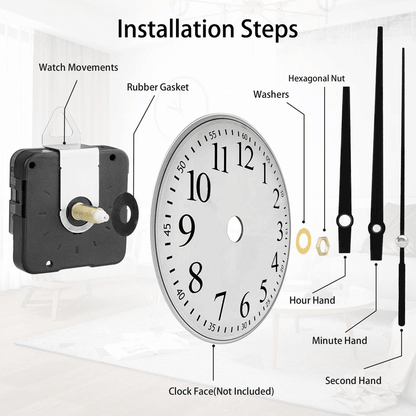Quartz Wall Clock Movement Mechanism With Hands DIY Replacement Repair Kit For Clock Fix 4