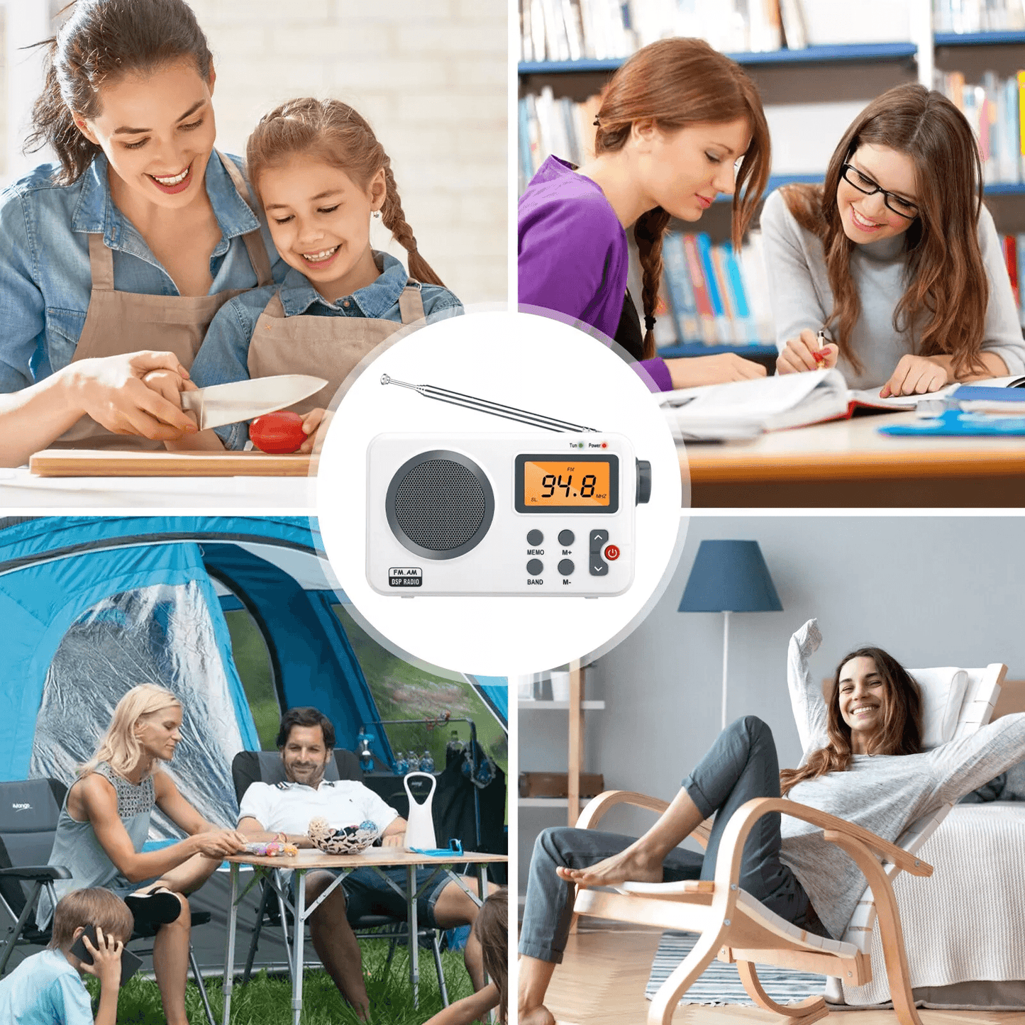 Rechargeable Portable FMAM Radio With Digital LCD Screen Clear Loud Speaker Alarm Clock Sleep Timer 2