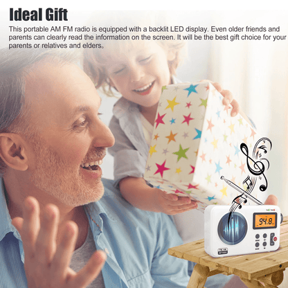 Rechargeable Portable FMAM Radio With Digital LCD Screen Clear Loud Speaker Alarm Clock Sleep Timer 3