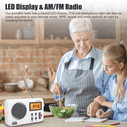 Rechargeable Portable FMAM Radio With Digital LCD Screen Clear Loud Speaker Alarm Clock Sleep Timer 1
