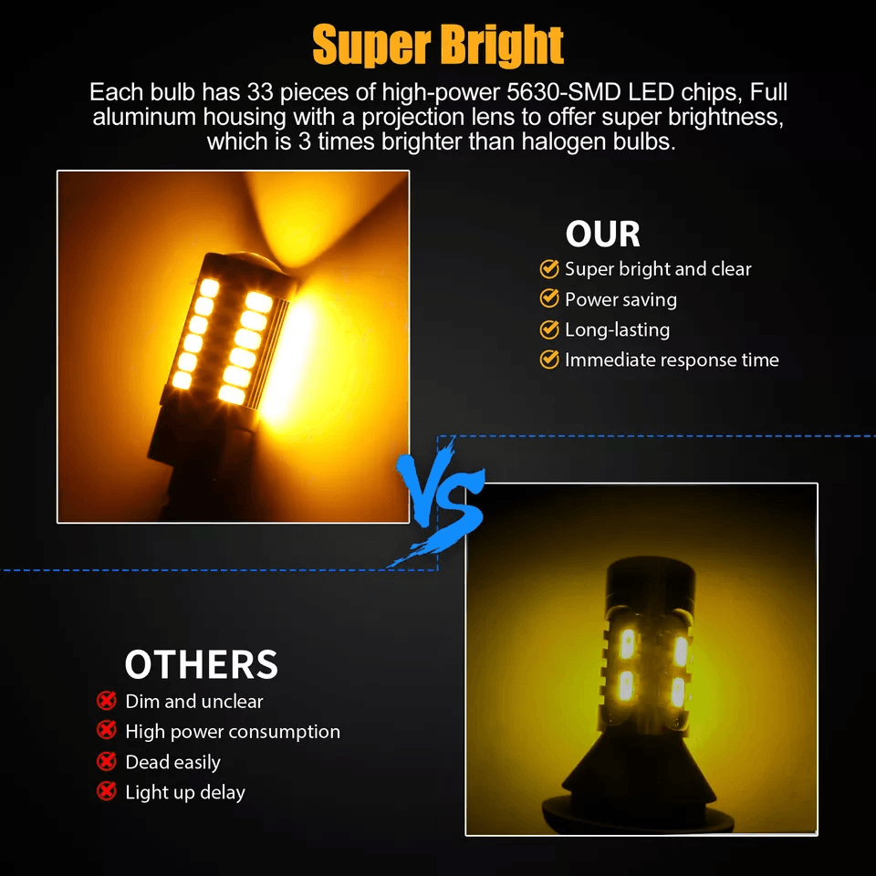 For Ford Super Duty LED Bulbs Amber 33 SMD Turn Signal Light Upgrade 2