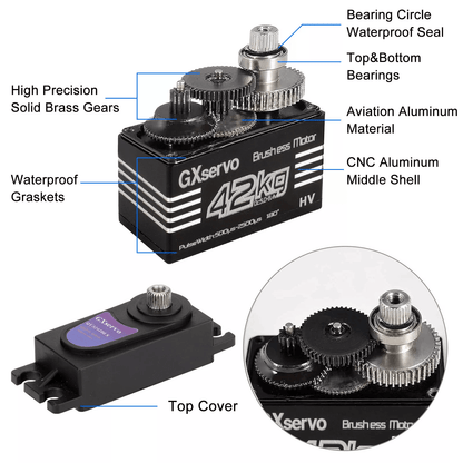 42KG Metal Gear Waterproof Digital Servo High Torque  Speed Brushless Motor For 18 110 RC Car Truck 3