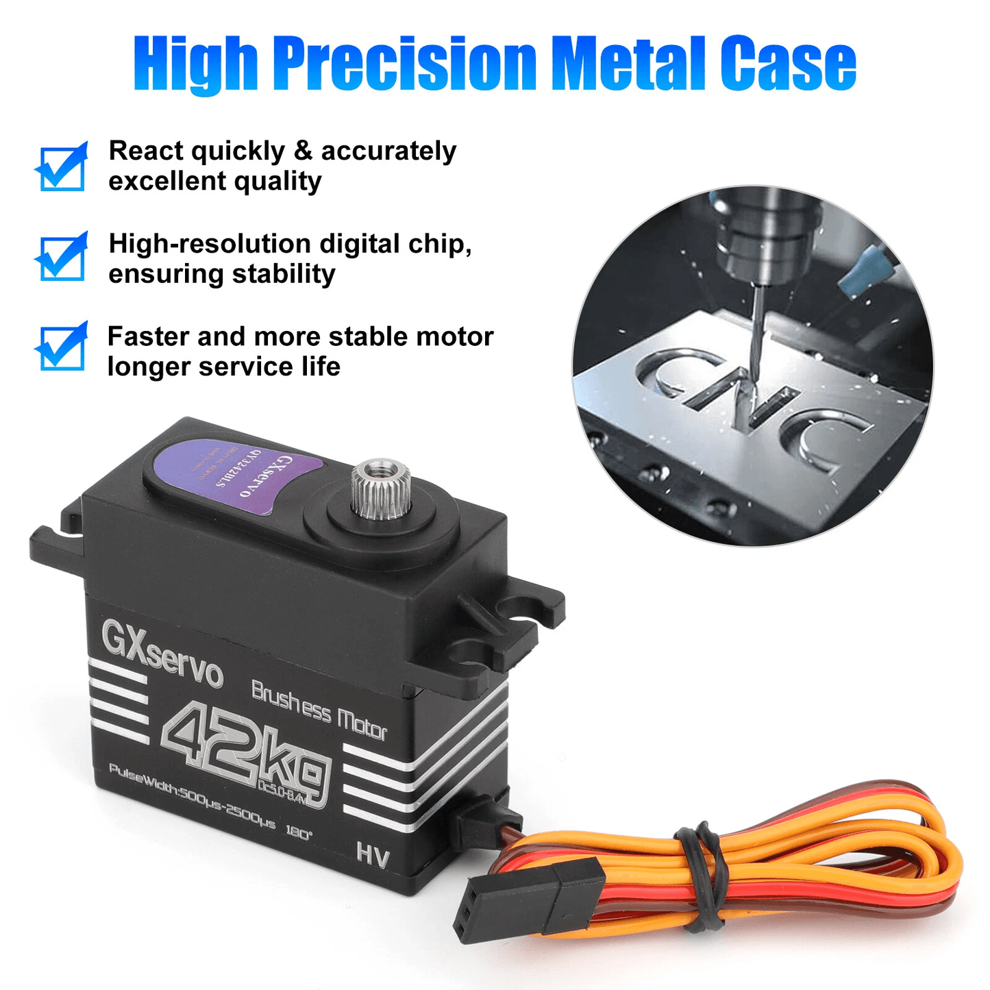 42KG Metal Gear Waterproof Digital Servo High Torque  Speed Brushless Motor For 18 110 RC Car Truck 7