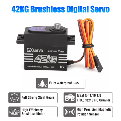 42KG Metal Gear Waterproof Digital Servo High Torque  Speed Brushless Motor For 18 110 RC Car Truck 1