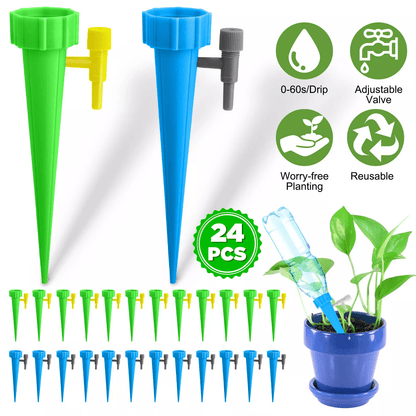 Adjustable Self Watering Spikes, Automatic Plant Irrigation Drip System for Home & Garden