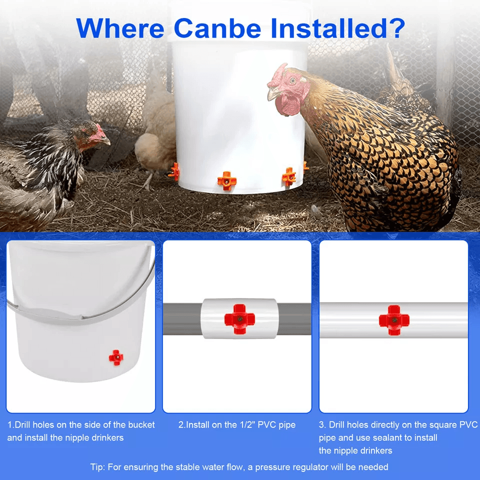 Chicken Nipples Automatic Poultry Waterer Drinker For Hen Duck Quail 1