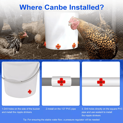 Chicken Nipples Automatic Poultry Waterer Drinker For Hen Duck Quail 1