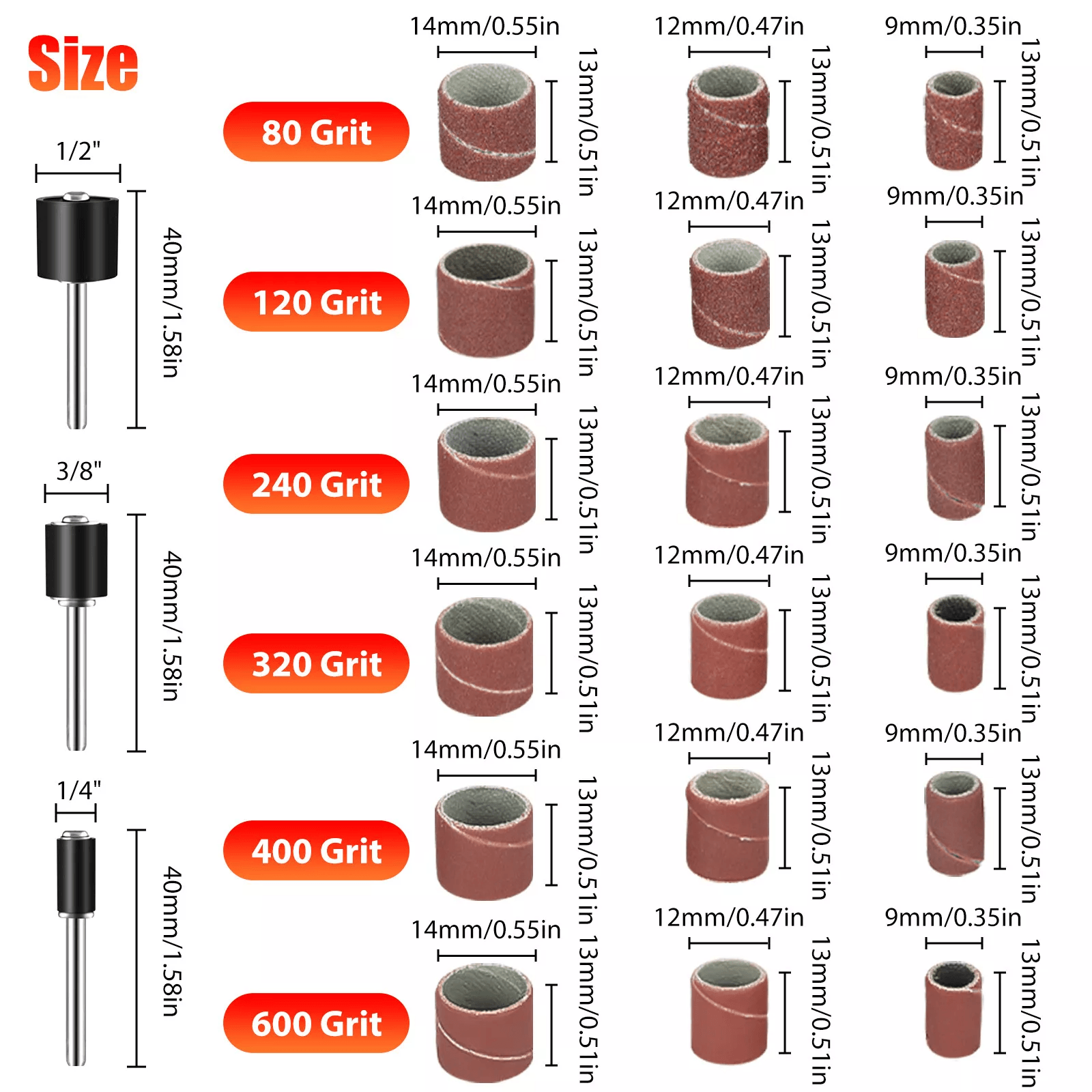 384PCS Sanding Drum Kit For Dremel Rotary Tool Nail Drill Bits Set With Mandrels Polishing Accessor 1