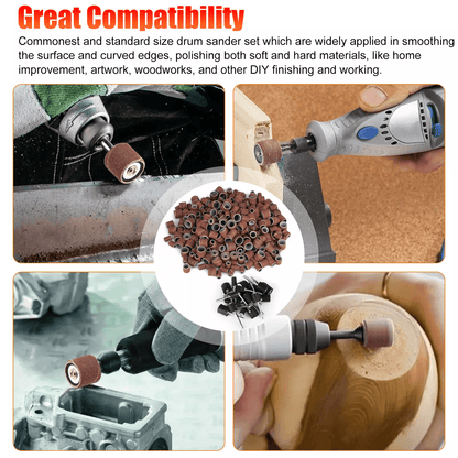 384PCS Sanding Drum Kit For Dremel Rotary Tool Nail Drill Bits Set With Mandrels Polishing Accessor 5