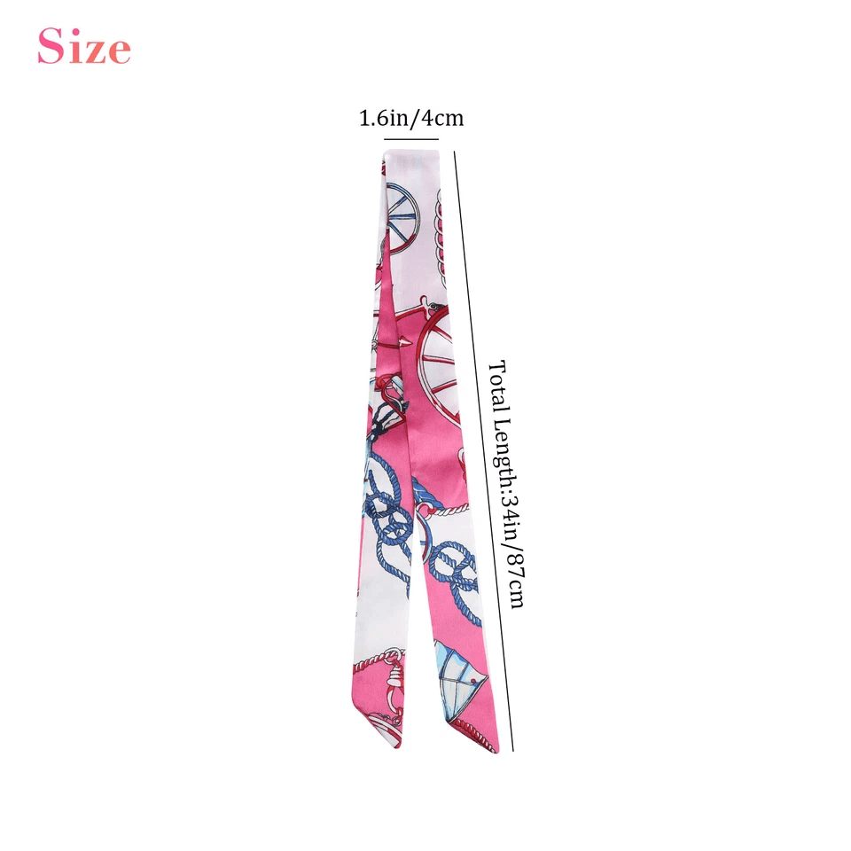 Women Satin Silk Scarf Ribbon Set Neck Hair Wraps Bag Handle Ties 5