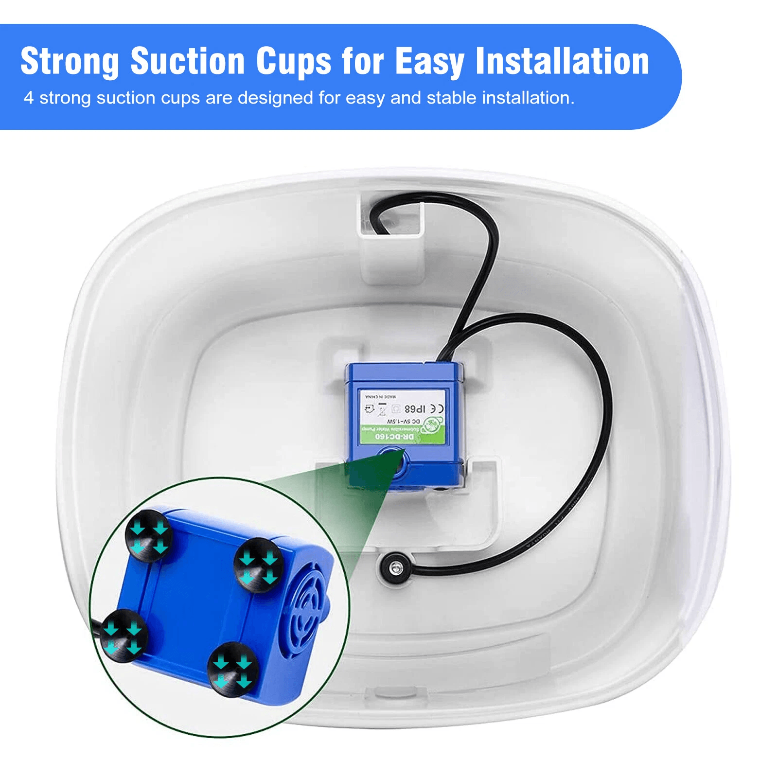 USB Rechargeable Pet Water Dispenser Pump With LED Light  Silent Cat Drinking Fountain Motor For Fr 4