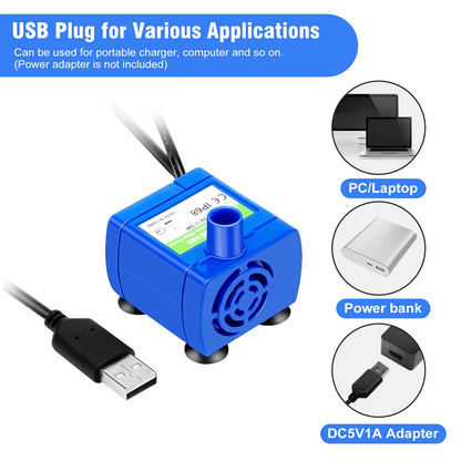 USB Rechargeable Pet Water Dispenser Pump With LED Light  Silent Cat Drinking Fountain Motor For Fr 2