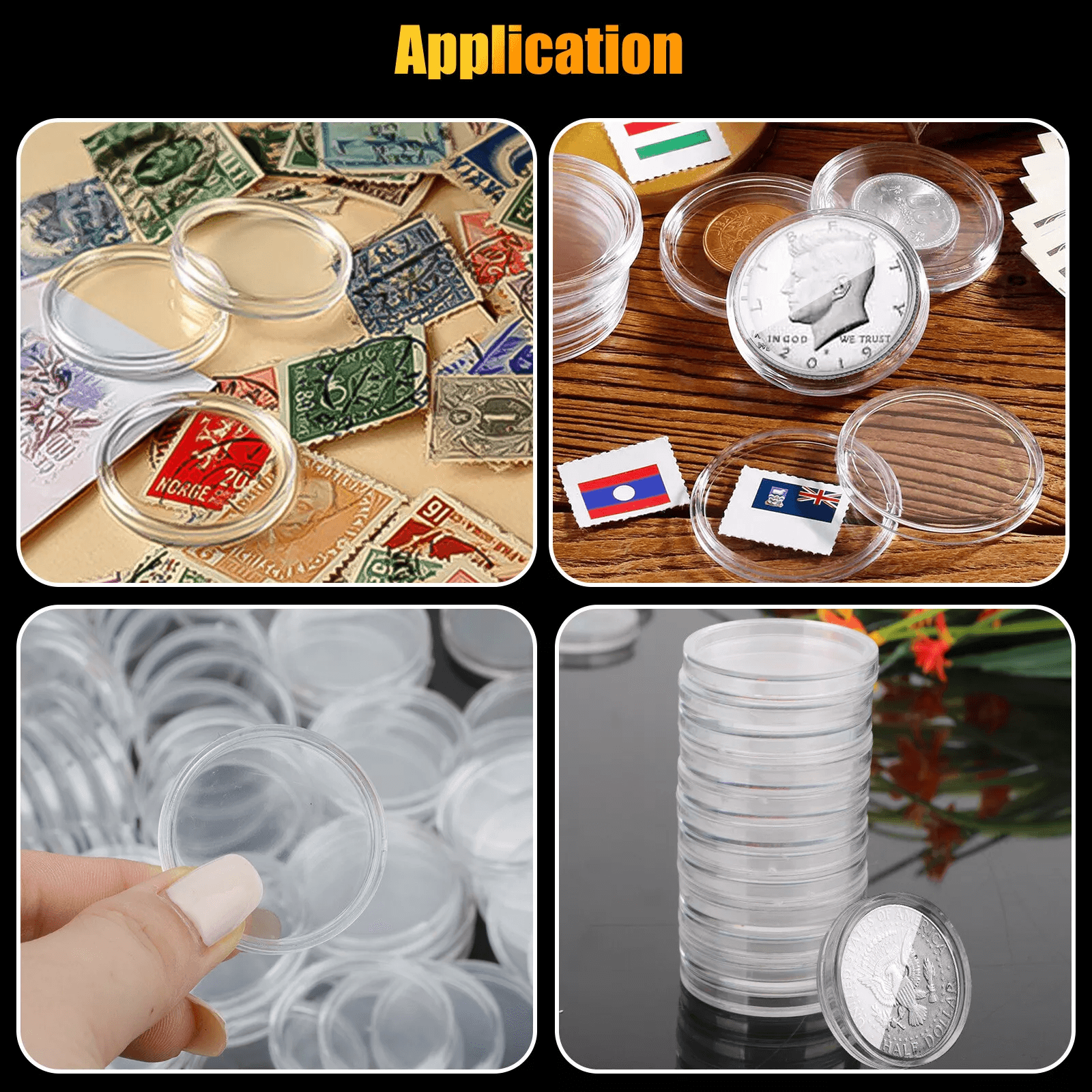 100X Coin Capsules Holder 31mm Clear Storage Case For US JFK Half Dollar Quarter Coin Collection Di 2