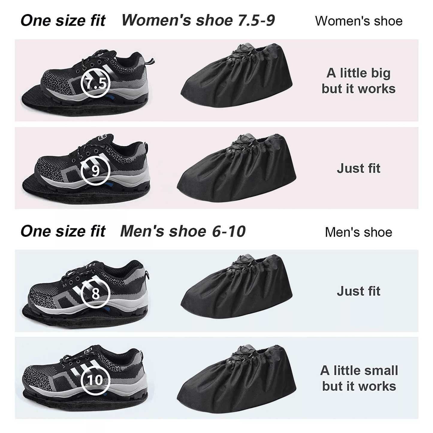 2 Pairs Waterproof Shoe Covers Washable Reusable Overshoes With Non Slip Sole For Indoor Outdoor Us 3