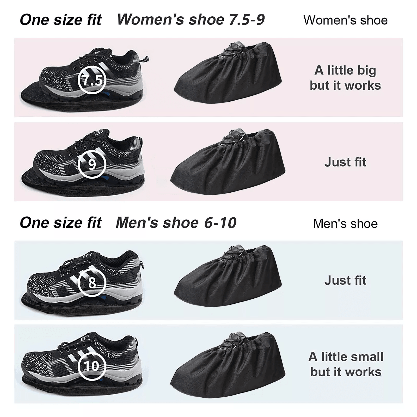 2 Pairs Waterproof Shoe Covers Washable Reusable Overshoes With Non Slip Sole For Indoor Outdoor Us 3