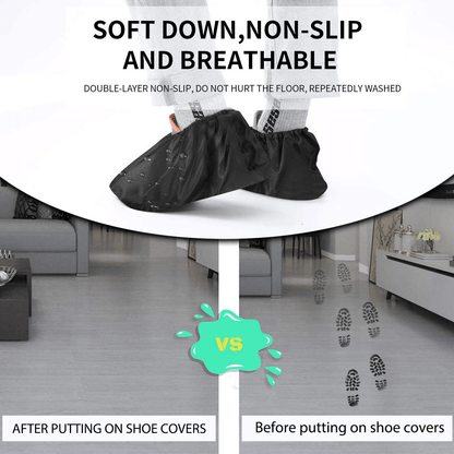 2 Pairs Waterproof Shoe Covers Washable Reusable Overshoes With Non Slip Sole For Indoor Outdoor Us 4