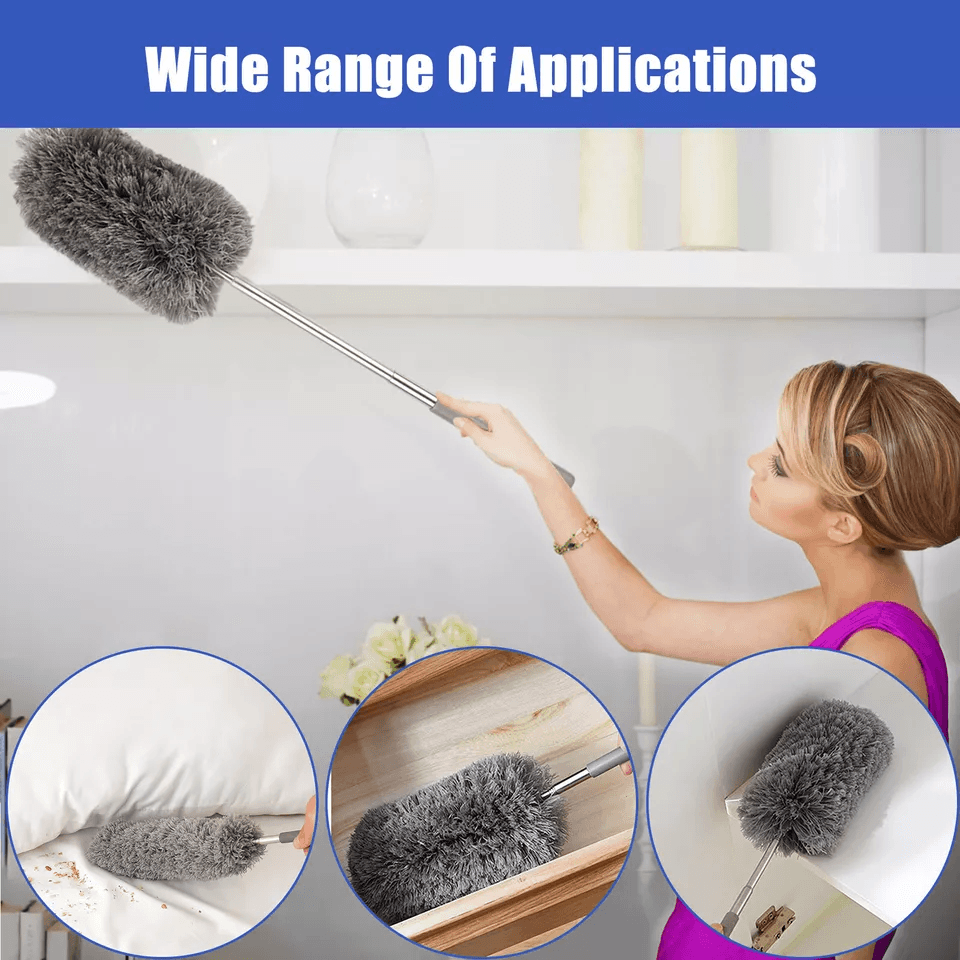 Microfiber Duster Soft Feather Cleaning Brush Extendable Stainless Steel Handle Household Dusting T
