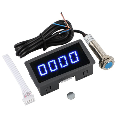Digital LED Tachometer RPM Speed Meter Gauge with Hall Proximity Switch Sensor NPN