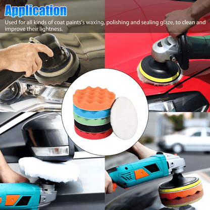 Car Buffing Pads Polishing Kit For Drill Foam Sponge Waxing Pads For Auto Detailing 6