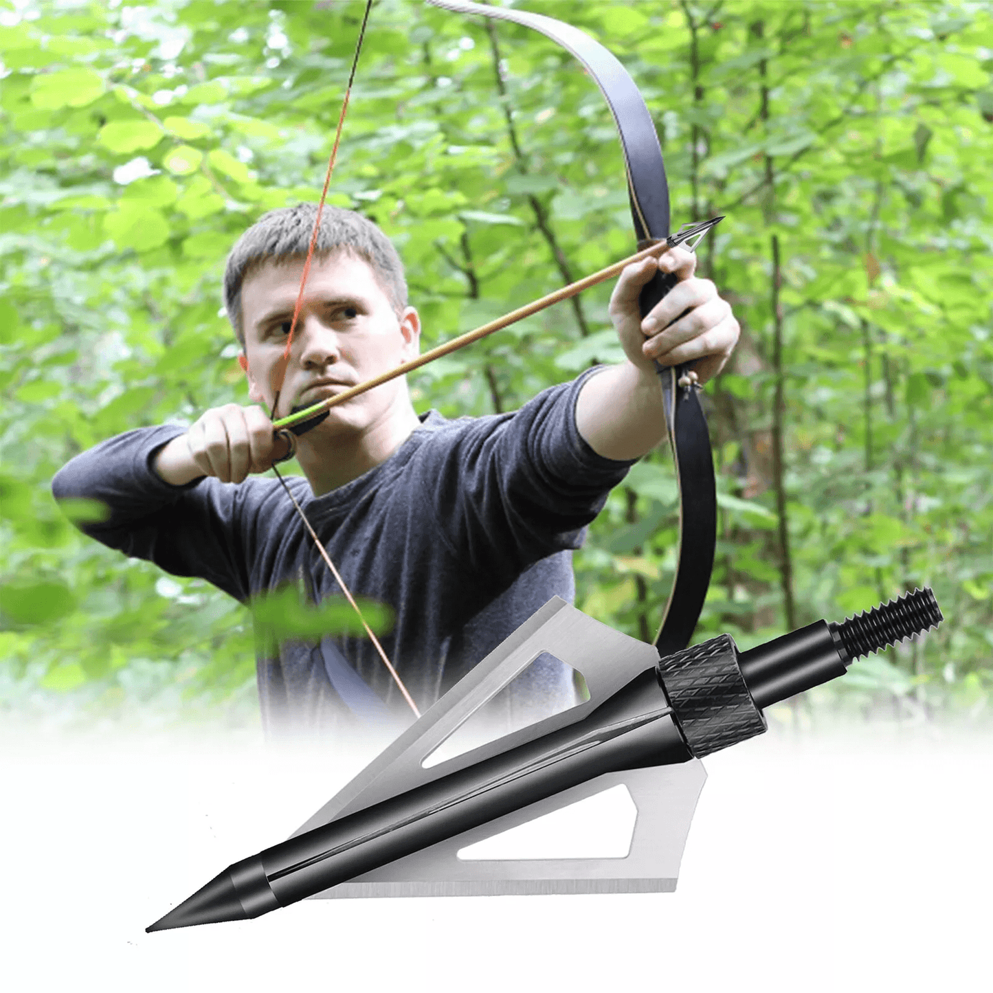 2412Pcs Archery Hunting Arrowheads 100 Grain Fixed Blade Broadheads For Compound Bow Crossbow Recur 3