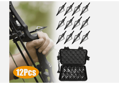 2412Pcs Archery Hunting Arrowheads 100 Grain Fixed Blade Broadheads For Compound Bow Crossbow Recur 5