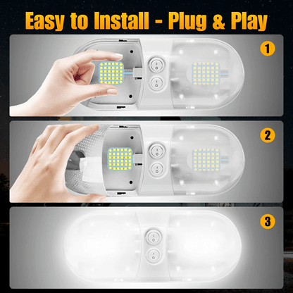 Ultra Bright Super White LED Interior Light Bulbs For RV Camper Trailer Wedge Base Upgrade Kit 4